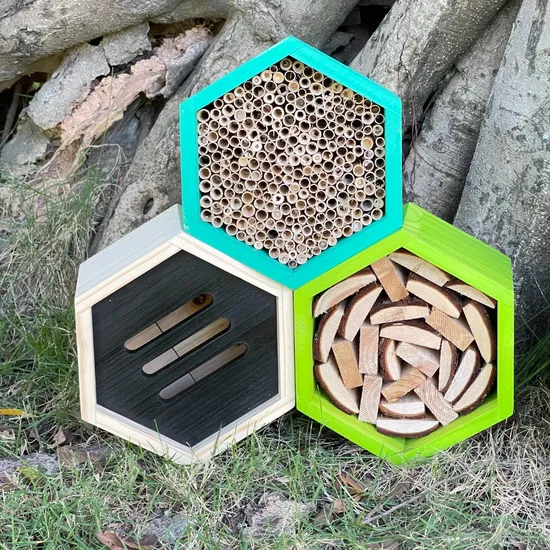 Wood Bug Room Hotel Bee Hive Garden Decoration Nests Box Hanging Wooden Insect House