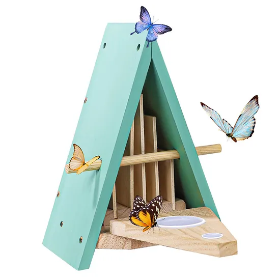 Insect House and Feeder Wooden Bee Bat Habitat Natural Garden Hotel 