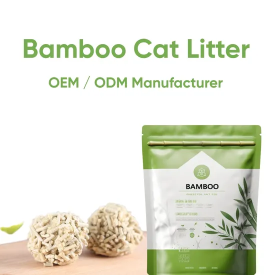 High Quality Manufacturer Natural Fragrance Fast Clumping Flushable Cat Litter Bamboo Plant Fiber Pet Supplies 