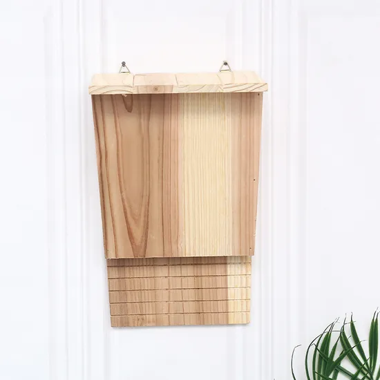 Cedar Wood Outdoor Bat House Single Chamber Tree Hanging Bat Box 