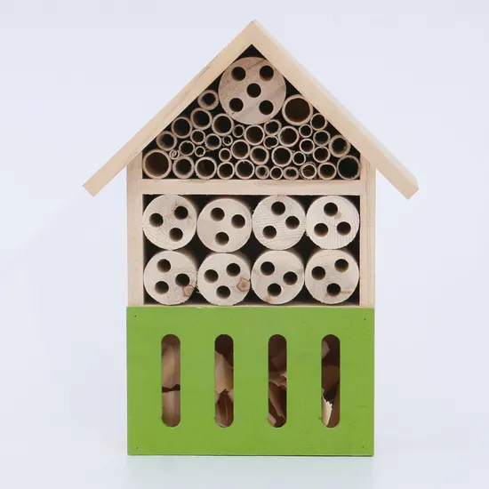 Natural Pine Wooden Insect Hotel Bee Bug Birdhouse Hotel 