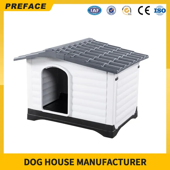 Manufacturer Rainproof Indoor Outside Pet Kennels Large Outdoor Plastic Dog House with Window