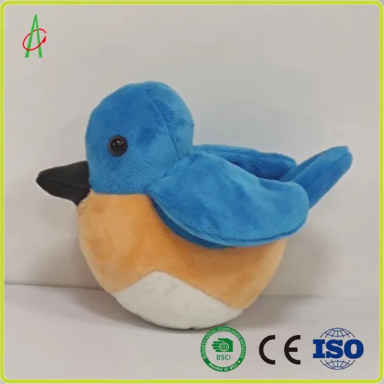 Blue Soft Orange Tummy Cute Stuffed Natural Lively Kids Lovely Plush Bird 