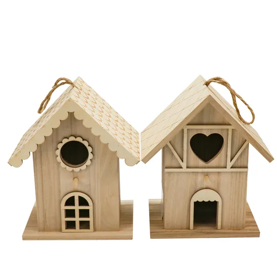 Garden Decorative Bark Wooden Bee Boxes Bee House Hotel Insect Birhouse 