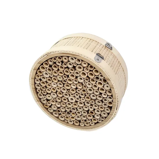 Custom Logo Handmade Soild Wood Craft Interesting Wooden Round Insect House 