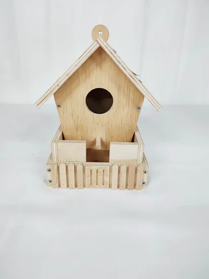 Garden Hanging Wooden Insect Bee Hotel Wooden Bird Feeder House for Outside 