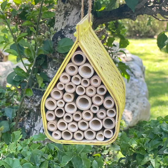 Woven Bamboo Mason Insect Habitat Bee House 