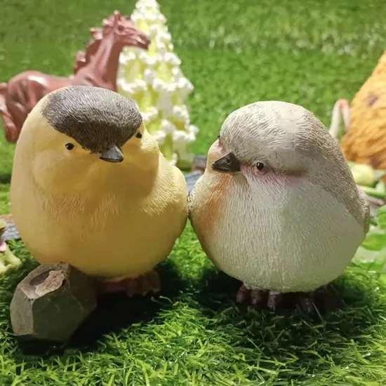 Resin Crafts Rustic Bonsai Small Gifts Simulation Bird Animal Ornaments 