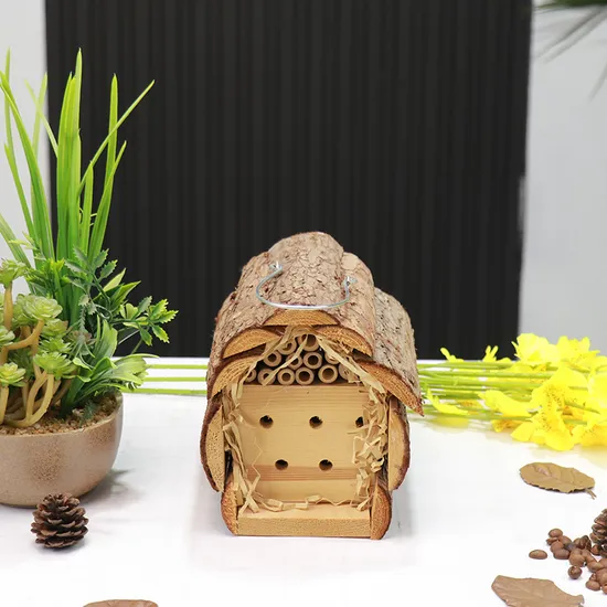 Natural Bark Wooden Insect House 